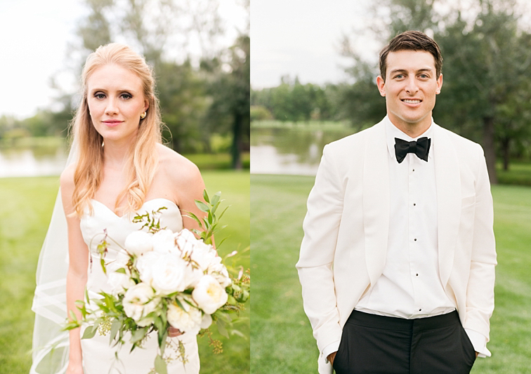 Bride with Bouquet, Groom - Denver Wedding Photos, Cherry Hills Country Club