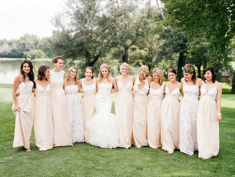 Bride with Bridesmaids, Groom - Denver Wedding Photos, Cherry Hills Country Club