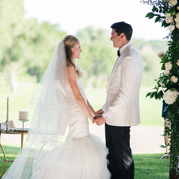 Bride & Groom Holding Hands, Denver Wedding Photos, Cherry Hills Country Club