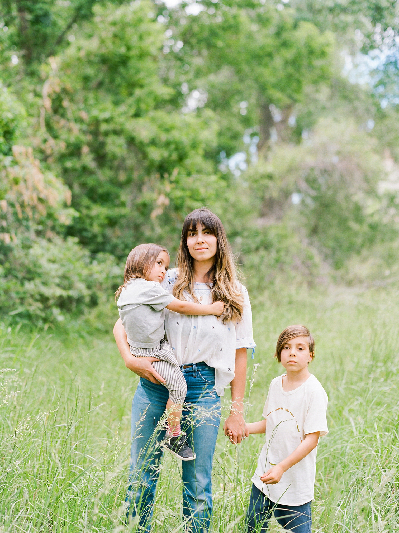 Film Photographers, Colorado Family Portraits, Fort Collins Portrait Photographer, Summer Family Portraits, Mother With Children At Park, Rolleflex Camera, Danielle DeFiore Photography