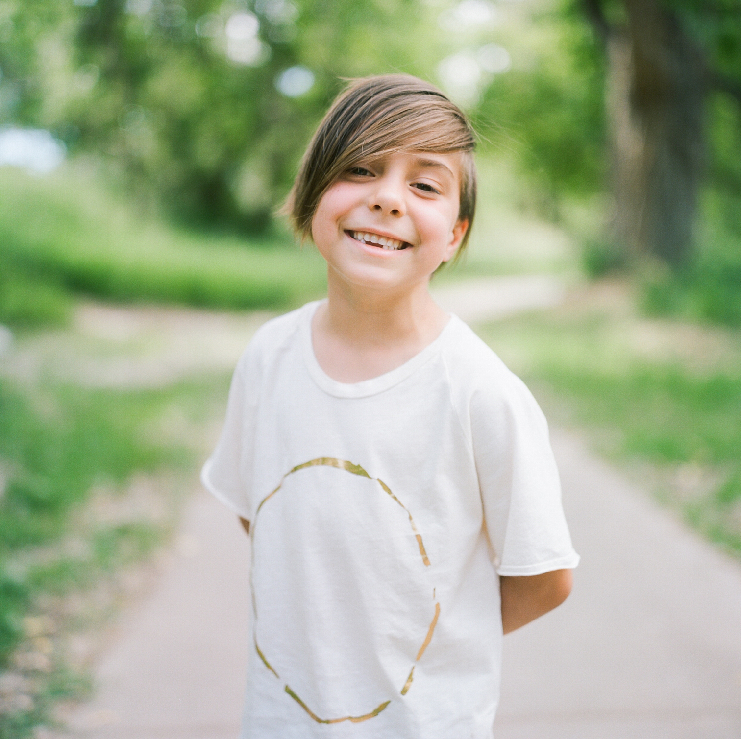 Film Photographers, Colorado Family Portraits, Fort Collins Portrait Photographer, Summer Family Portraits, Boy Smiling At Park