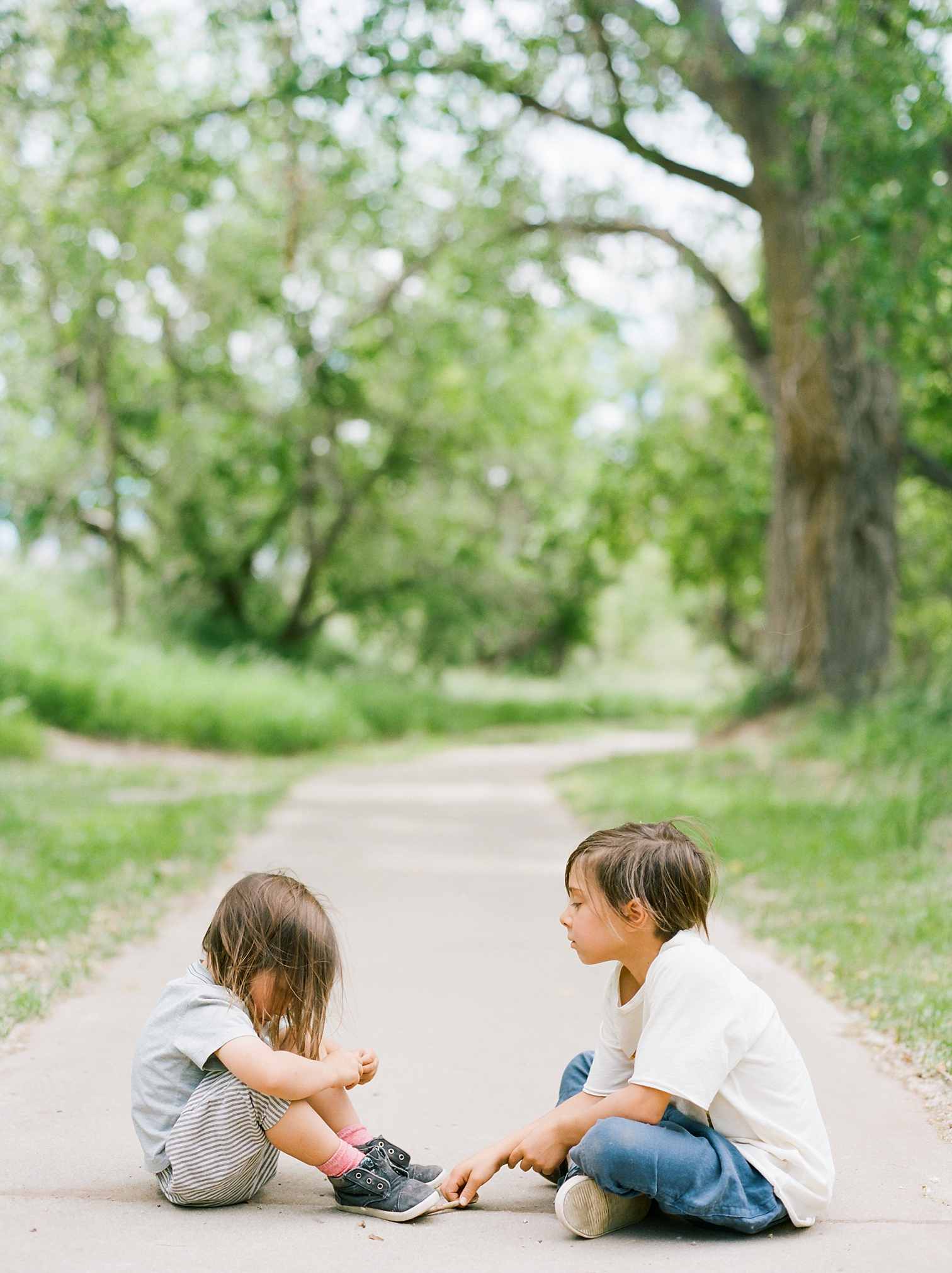 Film Photographers, Colorado Family Portraits, Fort Collins Portrait Photographer, Summer Family Portraits, 35mm Film Portraits, Brothers Playing At Park