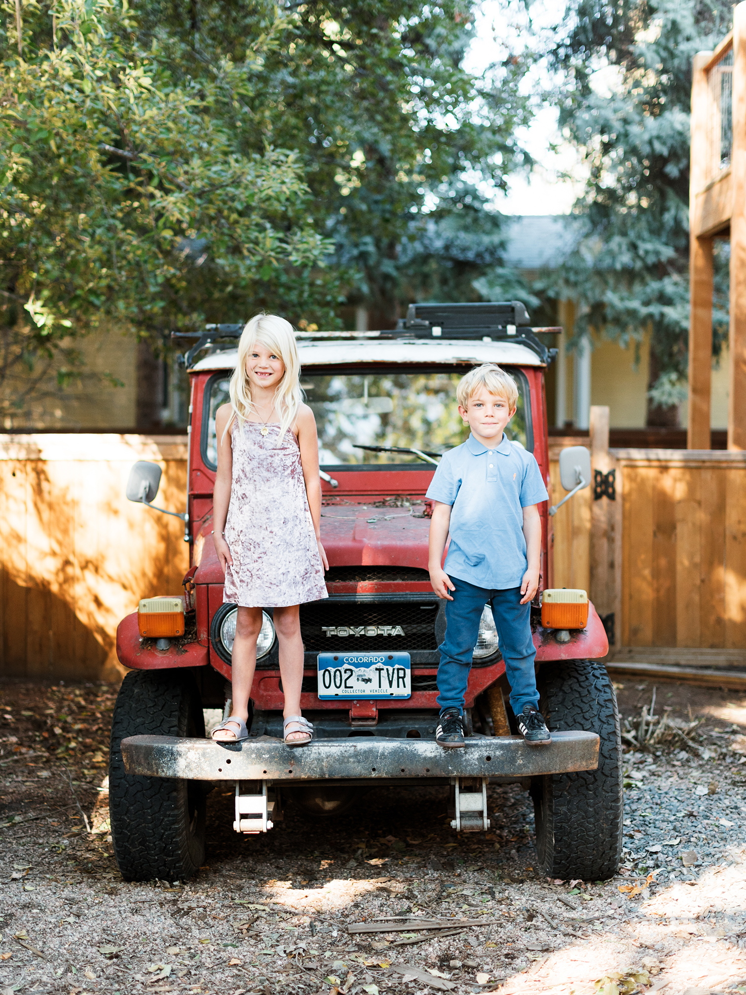 Fall Portraits, Colorado Family Portraits, Fort Collins Portrait Photographer, Fall Family Portraits, Mother with Children, Colorado Family Portraits, Siblings with Vintage Toyota Truck