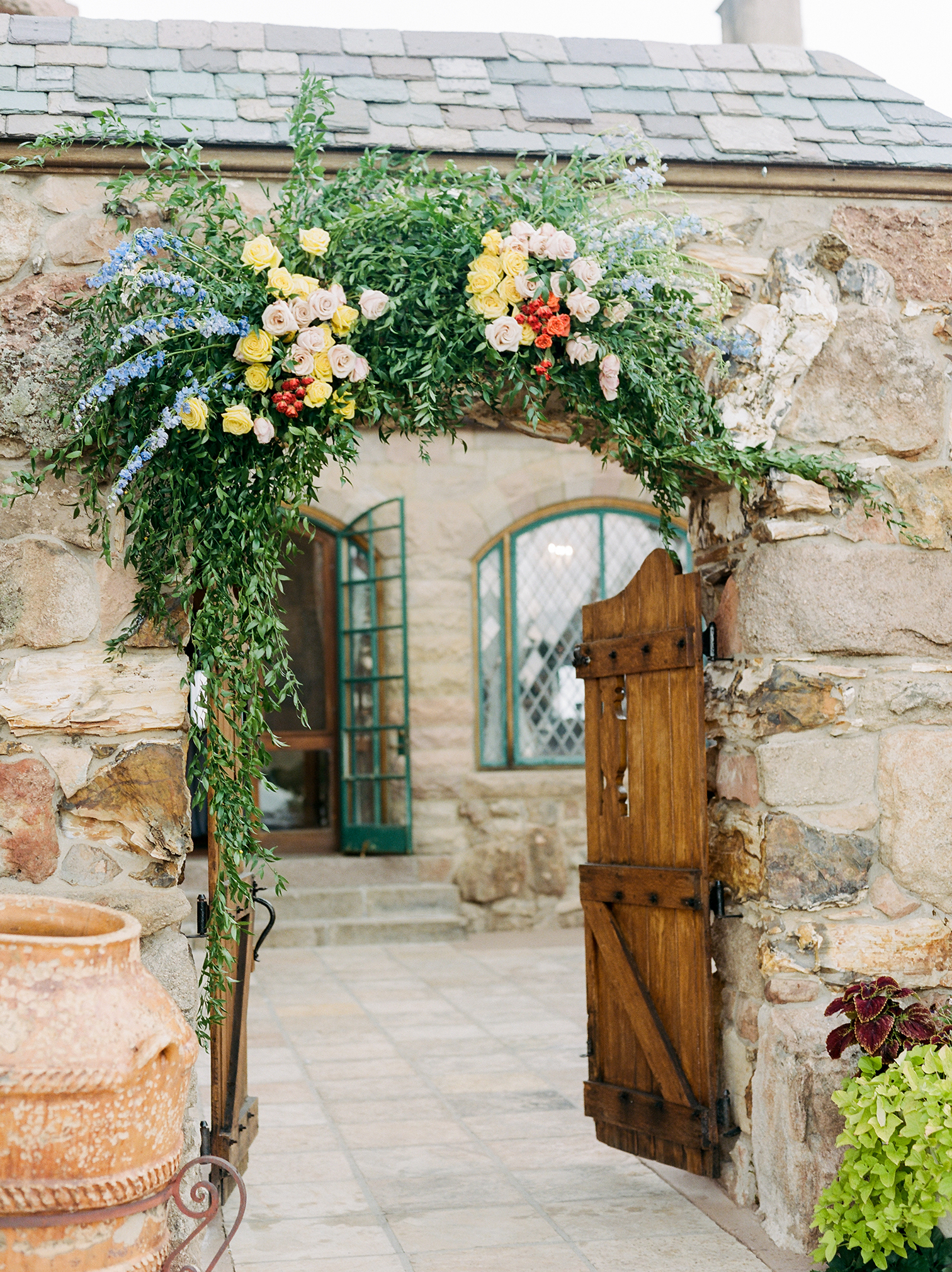 Wedding Photographers Colorado, Colorful Floral Arch