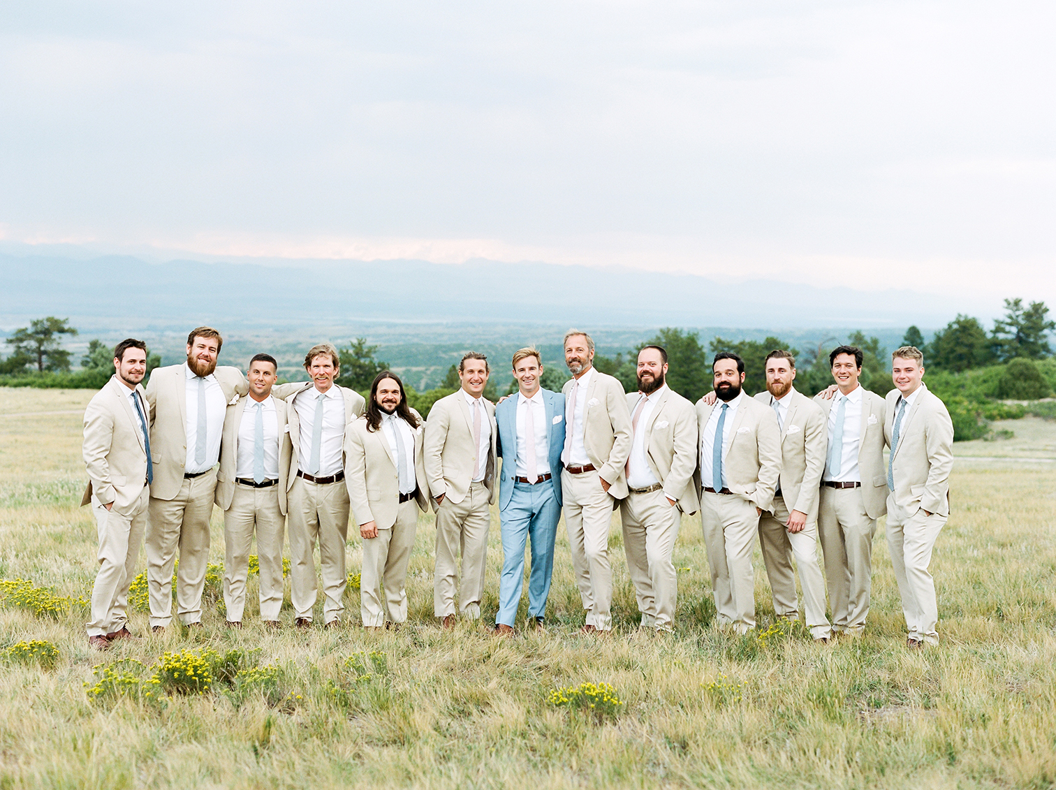 Wedding Photographers Colorado, Mountain Top Weddings, Groomsmen in Suits